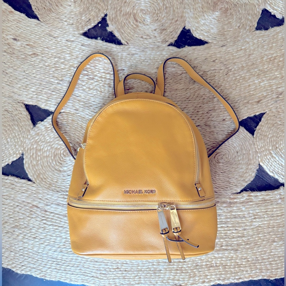 Michael Kors Rhea girls Leather backpack age 7-12 mustard